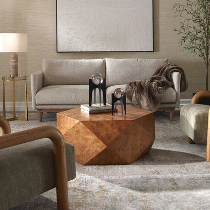 Geometric Burl Coffee Table