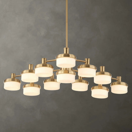 12 Lt LED Brass Chandelier