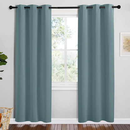 Room-Darkening Grommet Curtains | Thermal Insulated, Noise Reducing, Machine Washable | Wide Colour Range, Sizes 34" to 108"