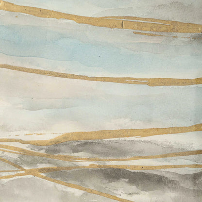 Gold-Accented Abstract Landscape Prints Set/2