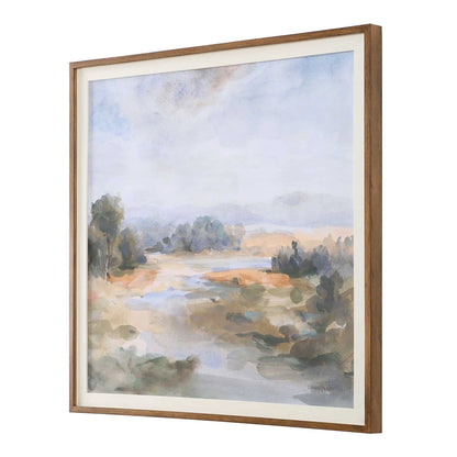 Framed River Landscape Print