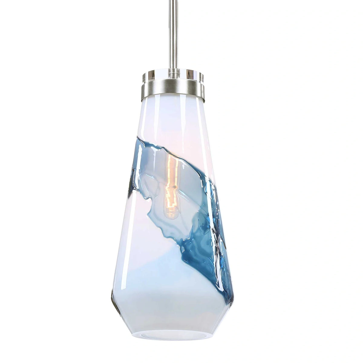 Blue & White 1 Light Mini Pendant