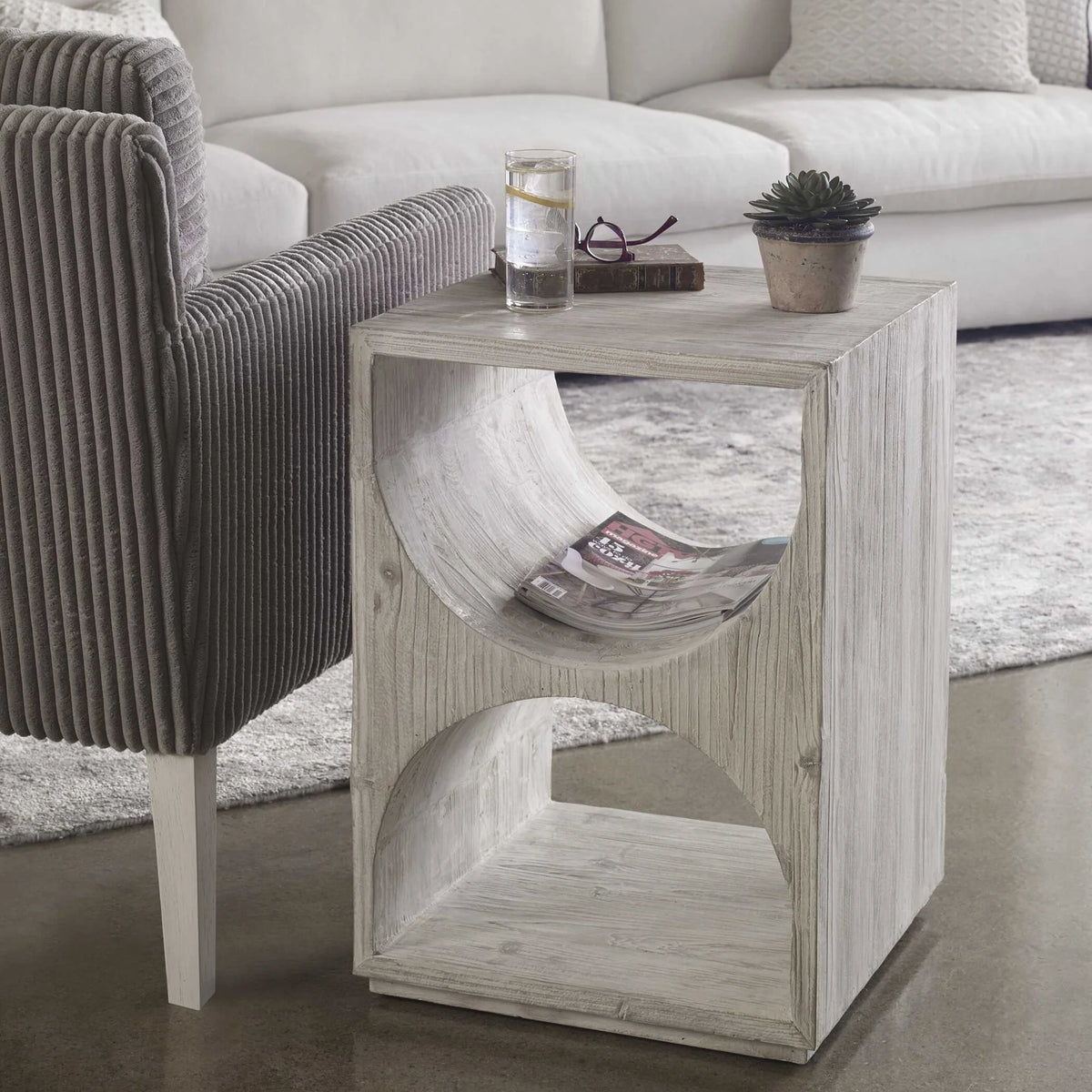Scandinavian White Side Table