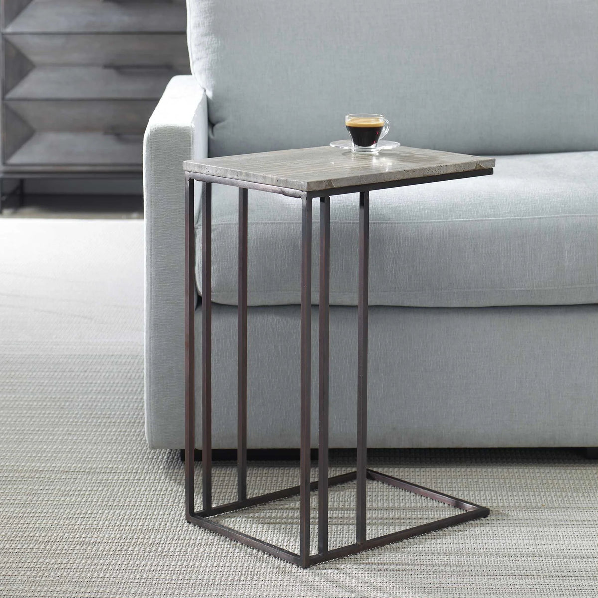 Travertine Accent Table