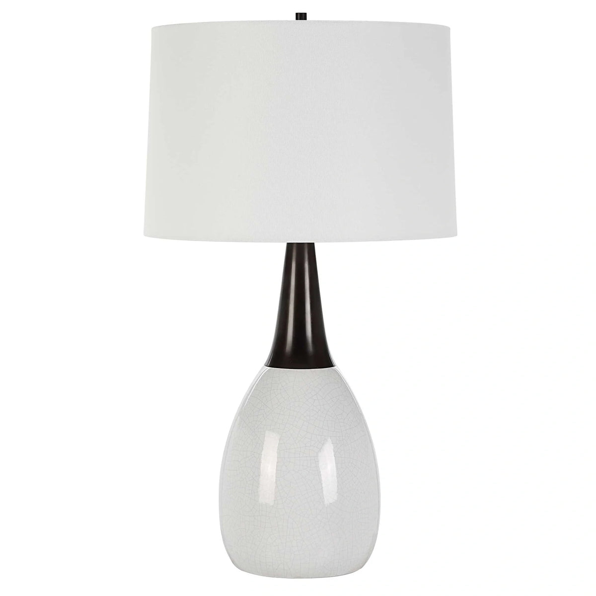 Crackled White Ceramic Table Lamp