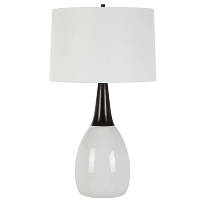 Crackled White Ceramic Table Lamp