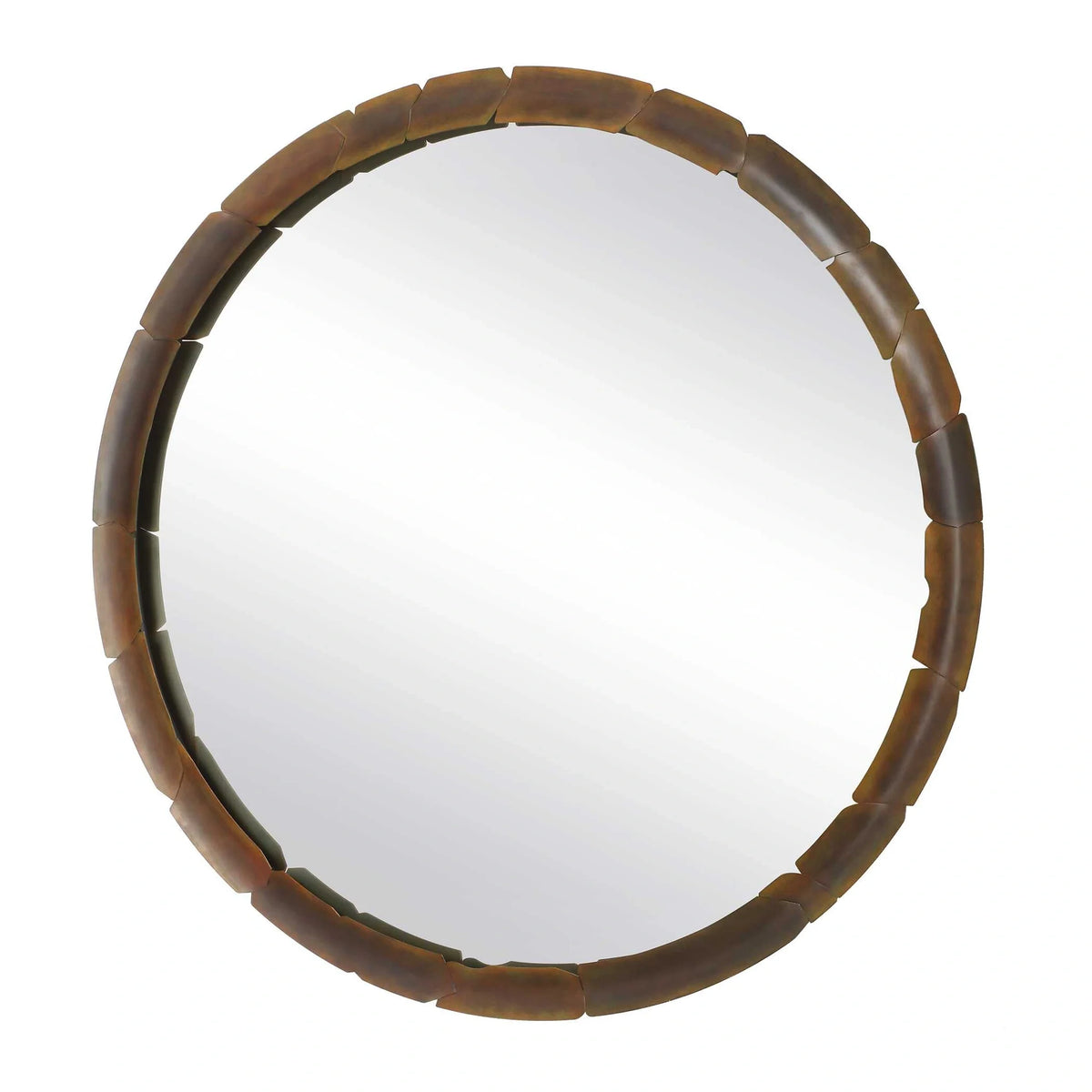 Amber Glass Round Mirror
