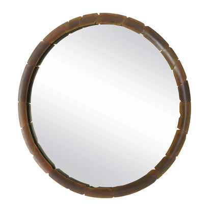 Amber Glass Round Mirror