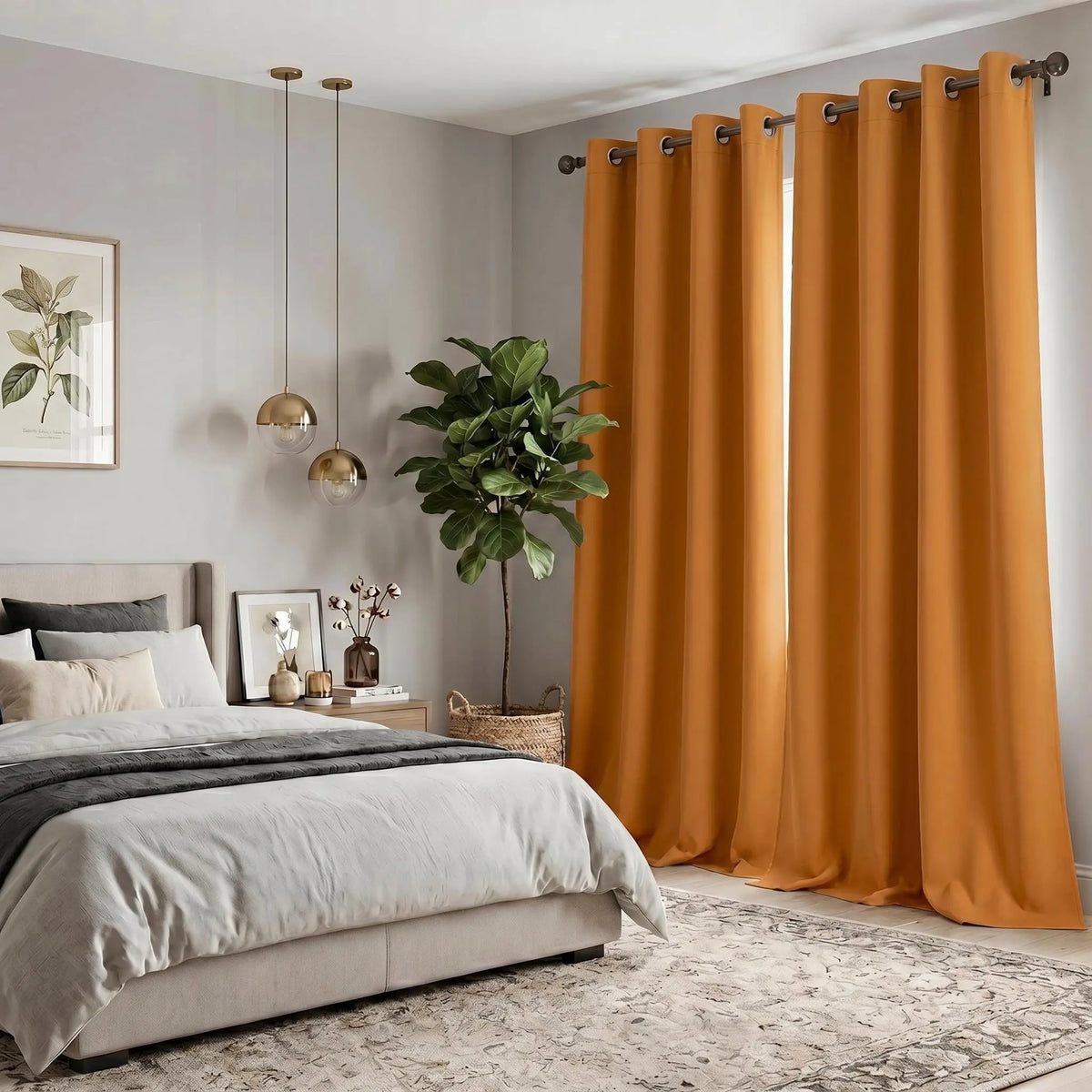 2-Panel 52"x84" Grommet Blackout Curtains - Thermal Insulated, Noise Reducing Drapes for Comfort in Your Bedroom or Living Room