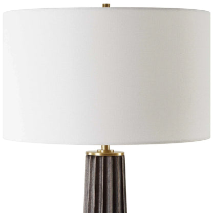 Scalloped Wood Table Lamp