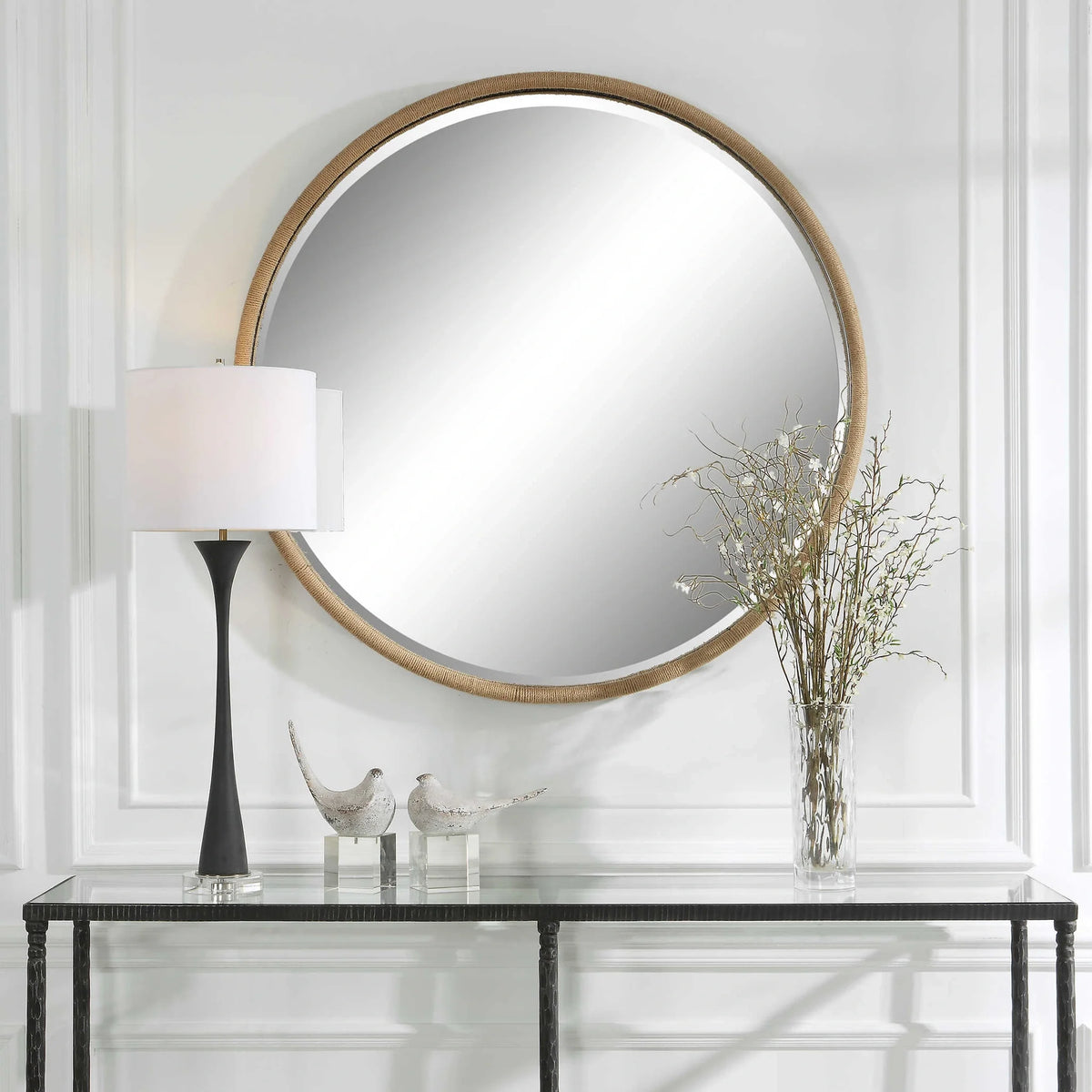 Rope-Wrapped Round Mirror