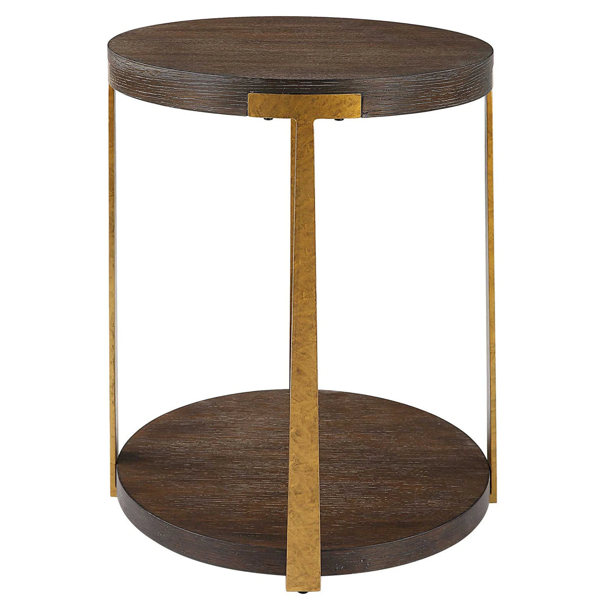 Round Coffee Oak Side Table