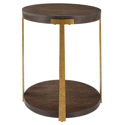 Round Coffee Oak Side Table
