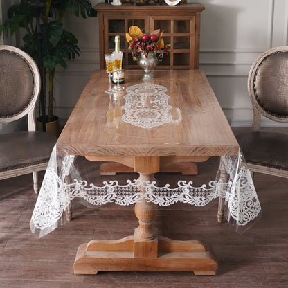 Protect Your Dining Experience with the Artbloss Vintage Clear Table Cover - Oilspill Proof PVC Tablecloth