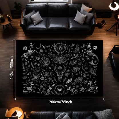 Spooky Skeleton Halloween Door Mat - Gothic Decorative Rug for Your Home