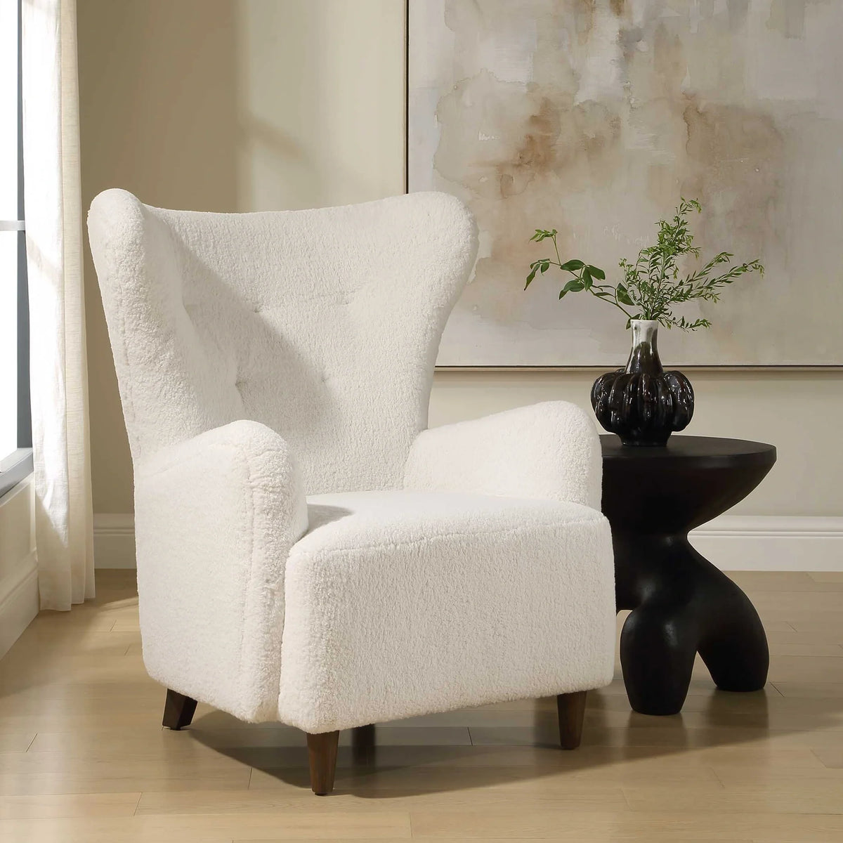 White Wingback Armchair