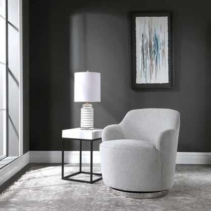 Woven Linen Swivel Chair