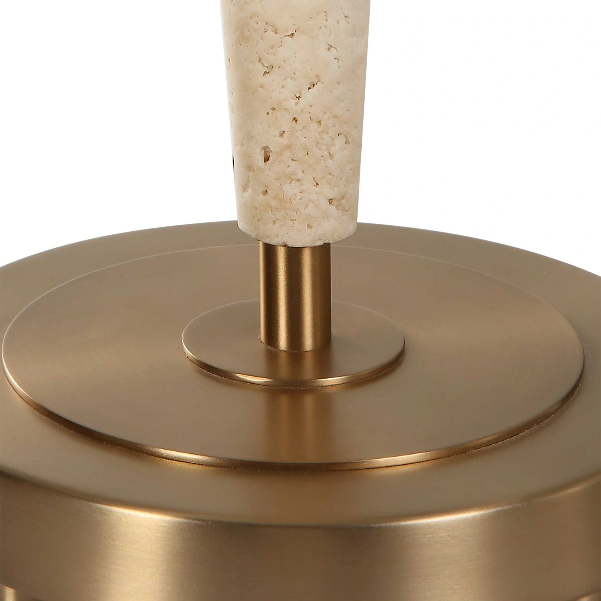 Dual Cone Travertine Table Lamp