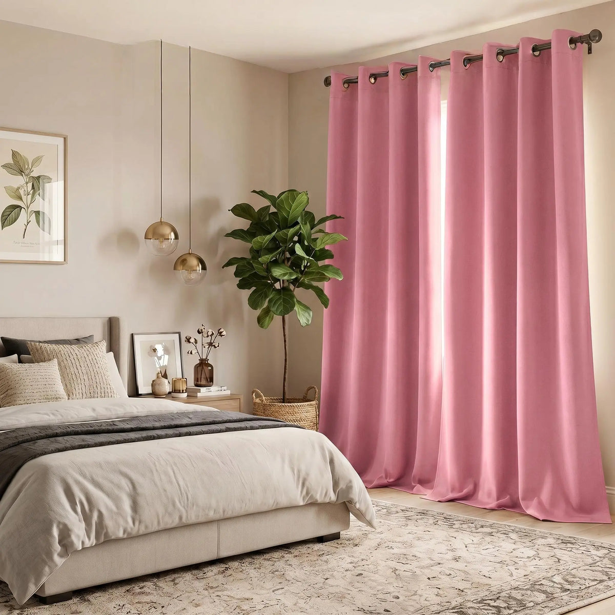 Luxurious 2-Panel Grommet Blackout Curtains - 52"x84" Thermal Insulated Drapes for Ultimate Light Control and Noise Reduction - Perfect for Your Bedroom and Living Room!