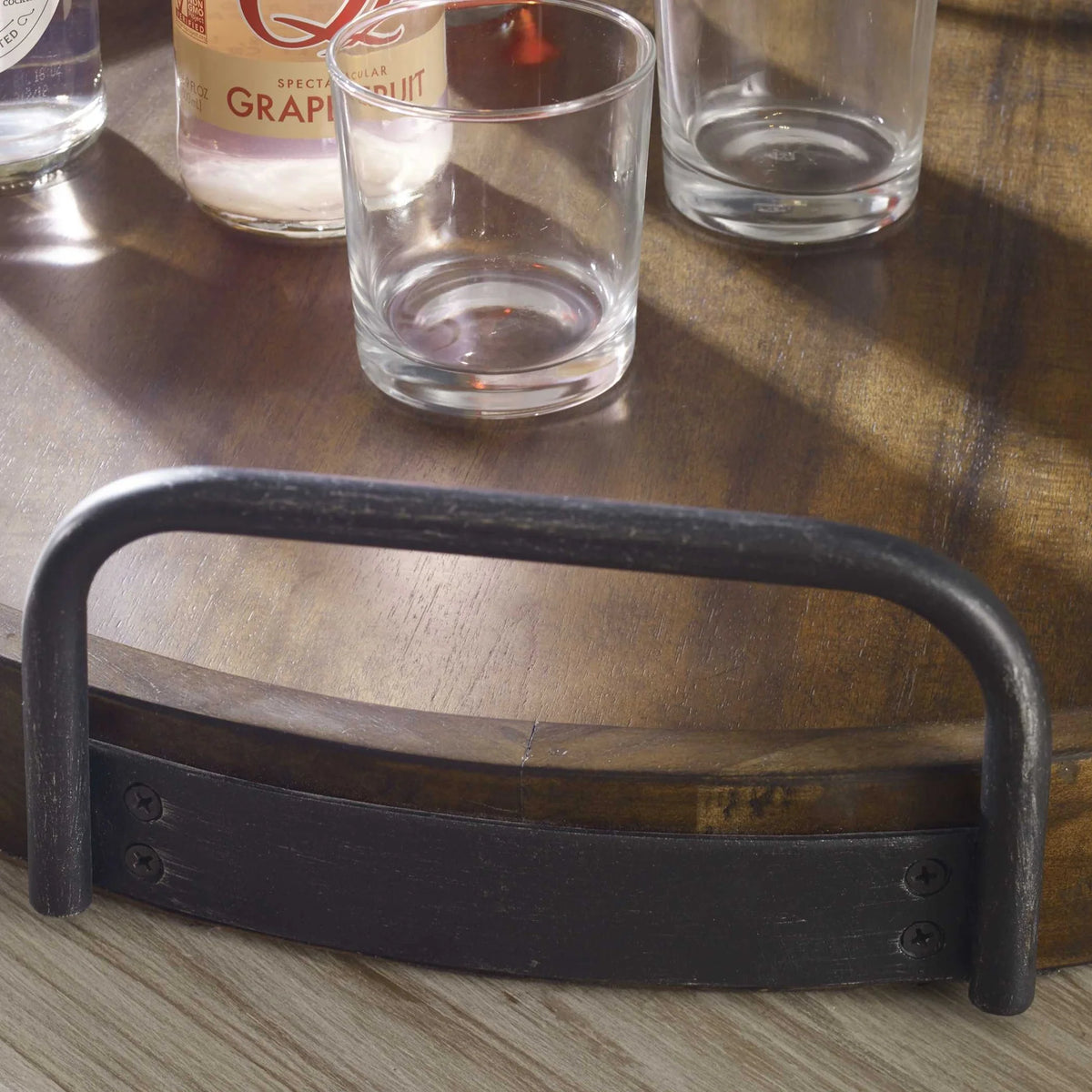Round Acacia Wood Tray