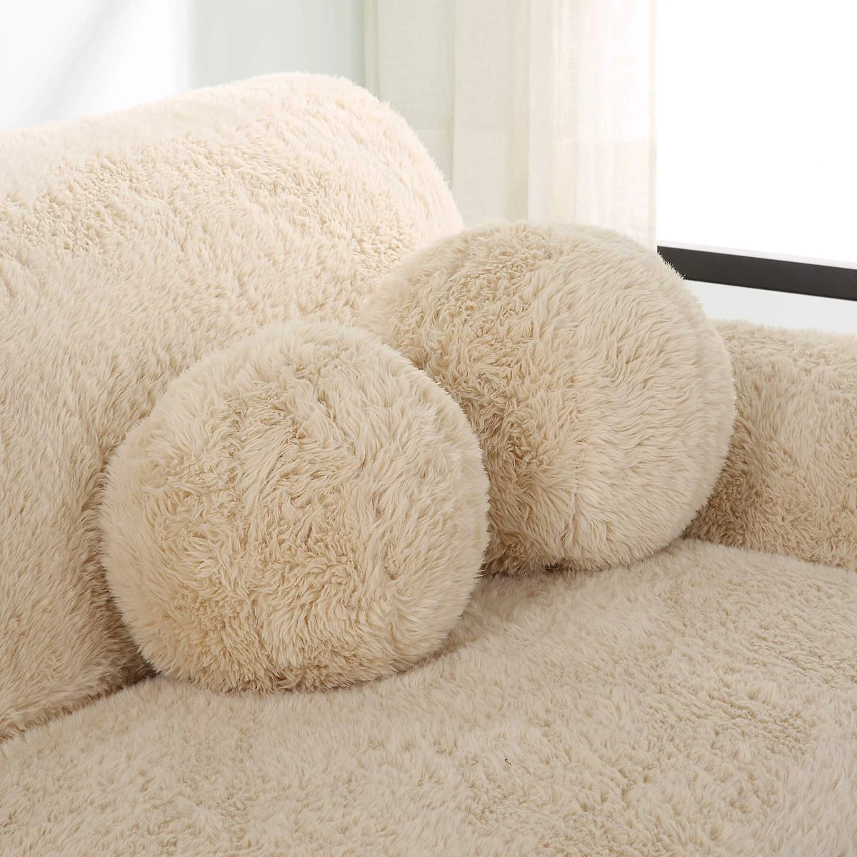 Ball Sheepskin Pillows Set/2