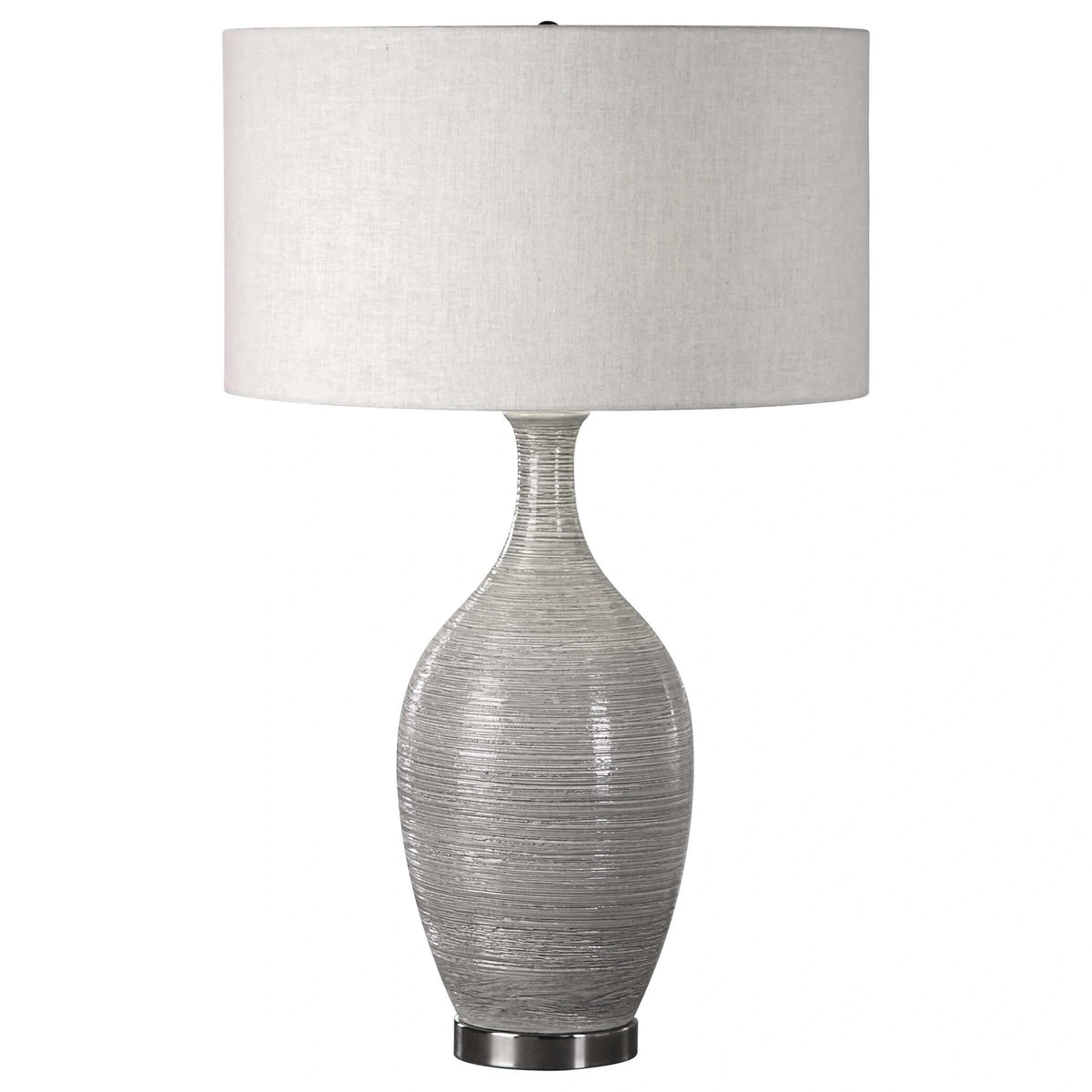Gray Textured Table Lamp