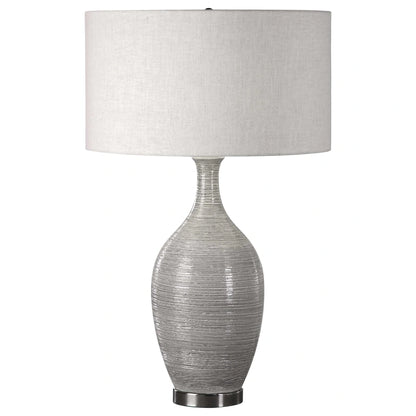 Gray Textured Table Lamp