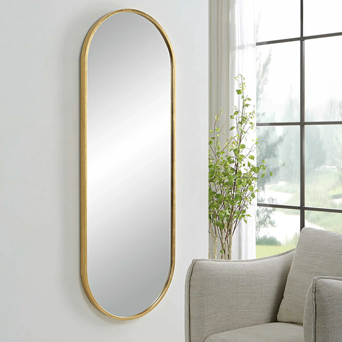 Minimalist Oval Mirror