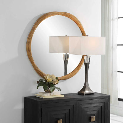 Round Bamboo Mirror