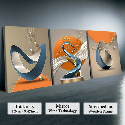 3-Piece Wooden-Frame Canvas Print Set