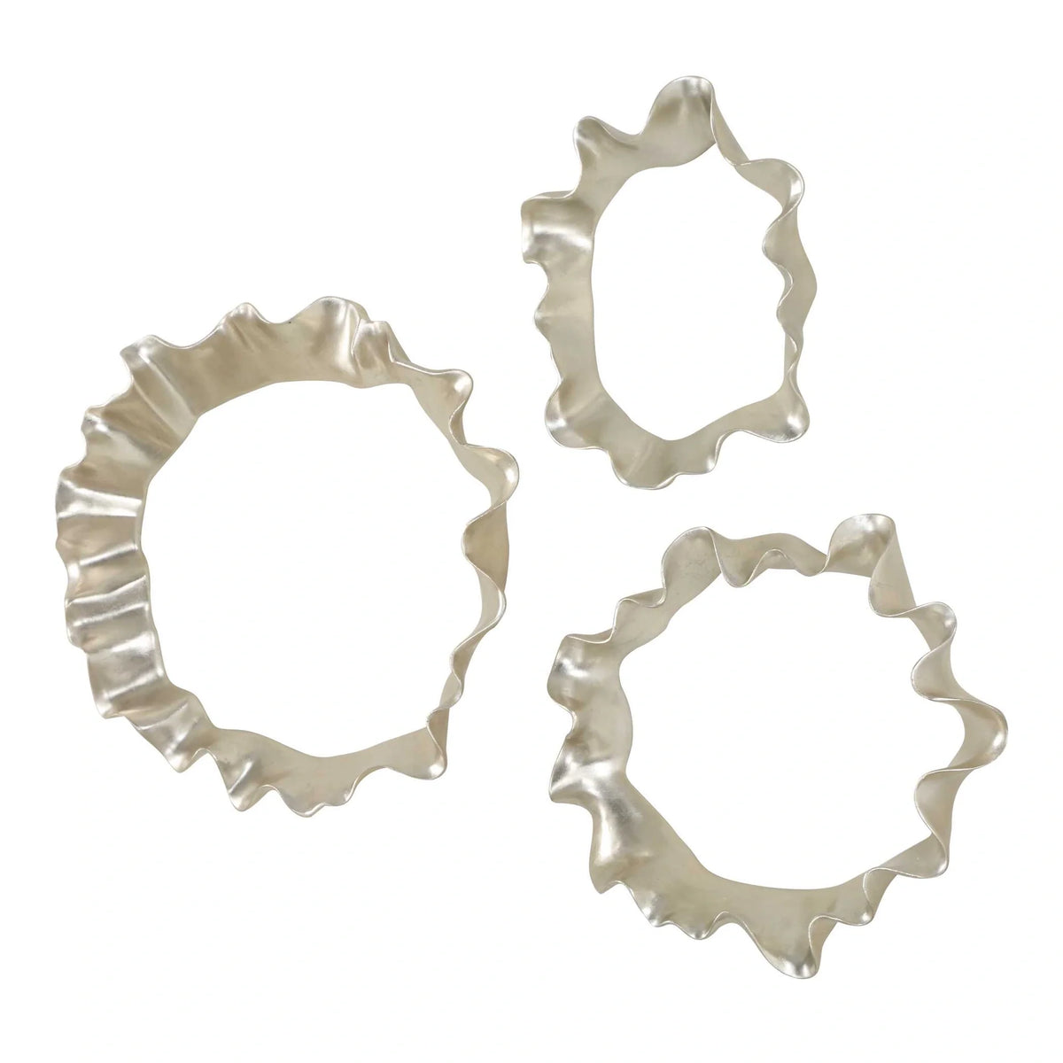 Silver Ripple Wall Art, Set of 3