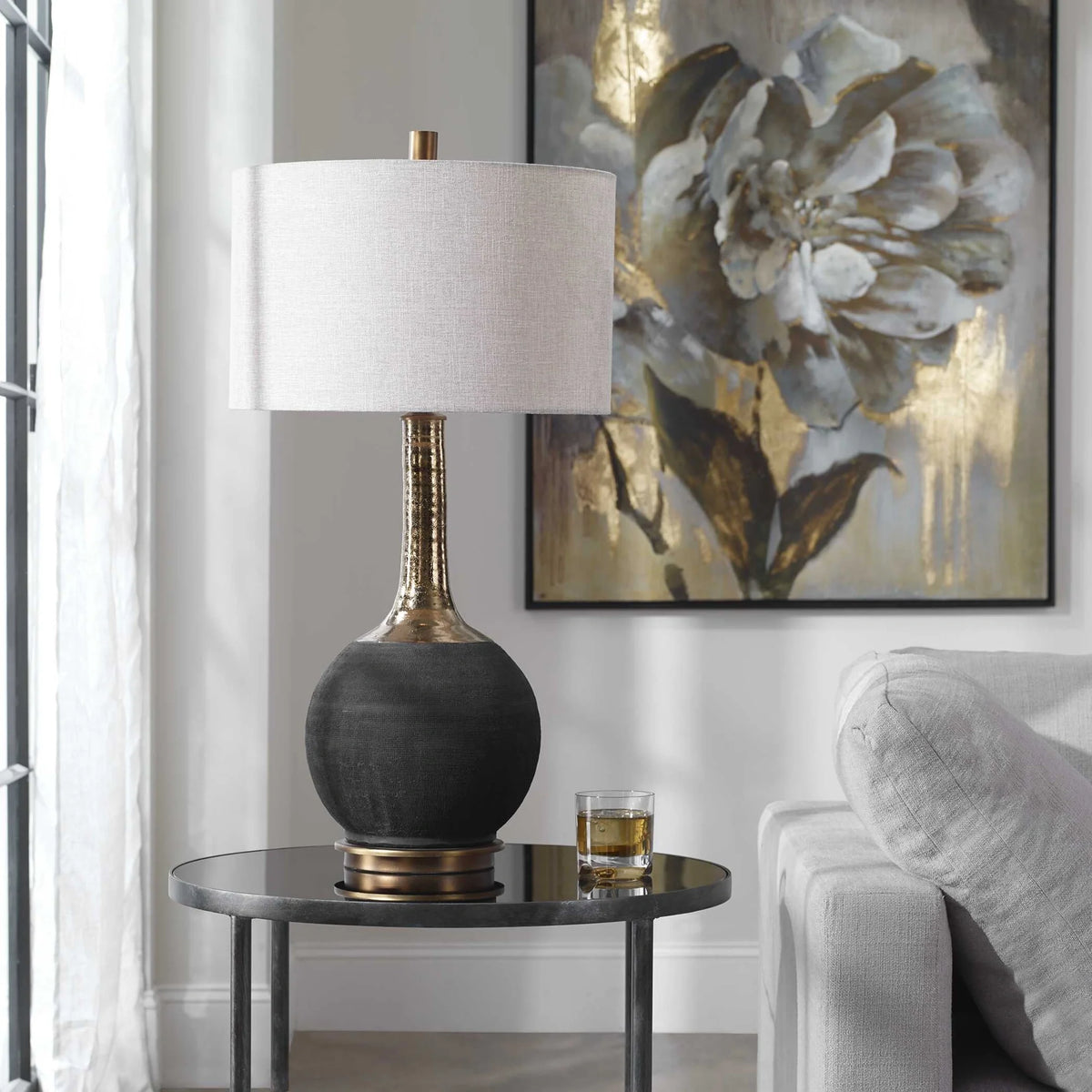Textured Black Lamp