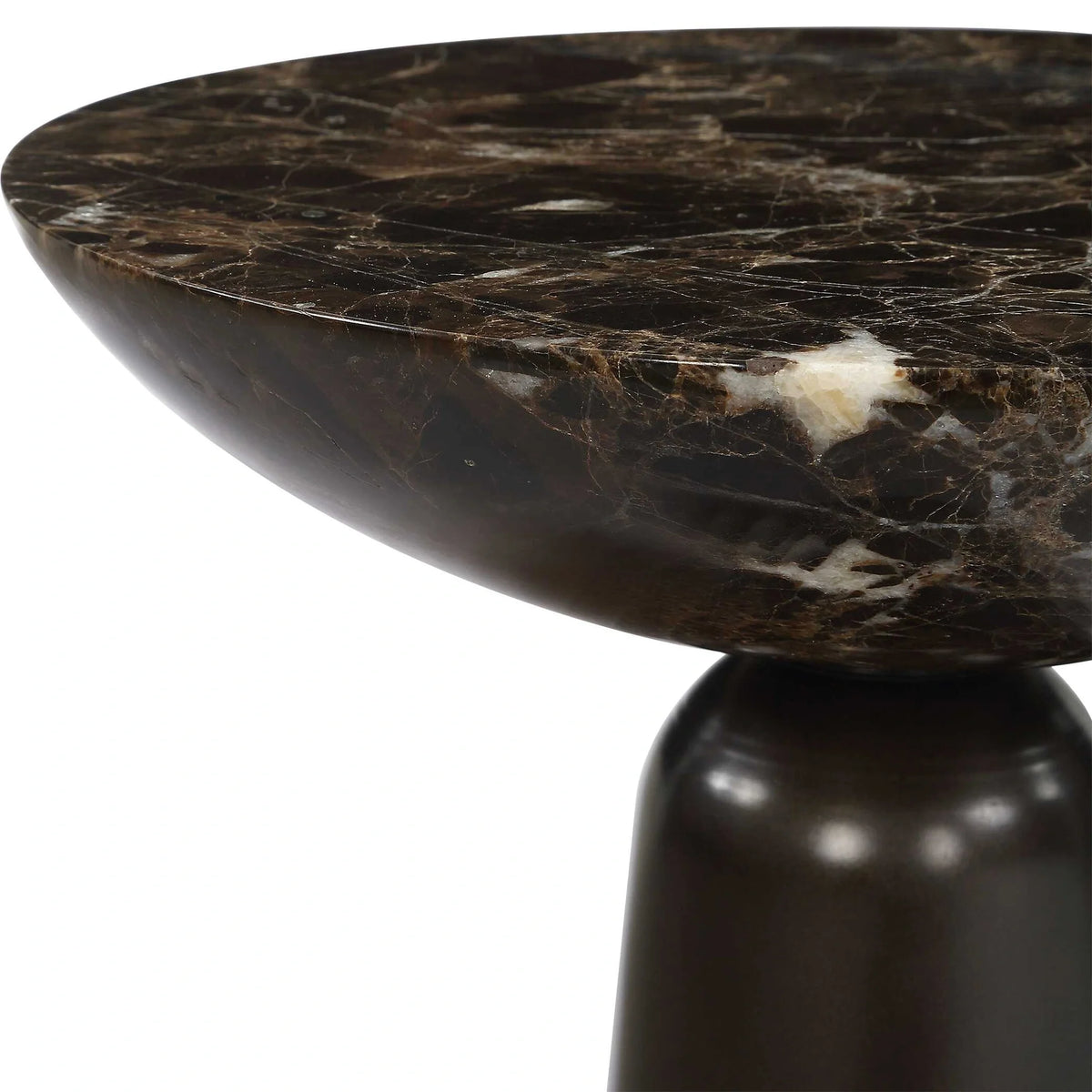 Brown Marble Accent Table