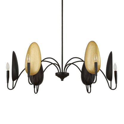 6 Light Matte Black Chandelier