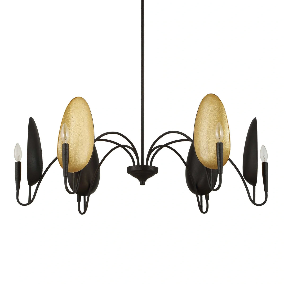 6 Light Matte Black Chandelier
