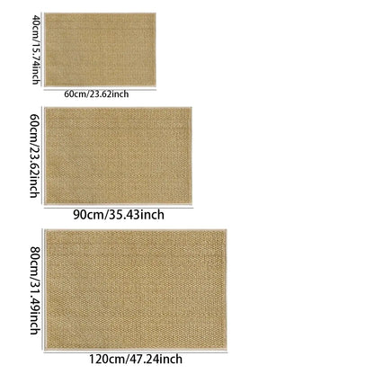 Absorbent Non-Slip Kitchen Floor Mat in Camel | Knotted Pile with Grip Backing | Three Sizes for Kitchen, Entryway & Laundry