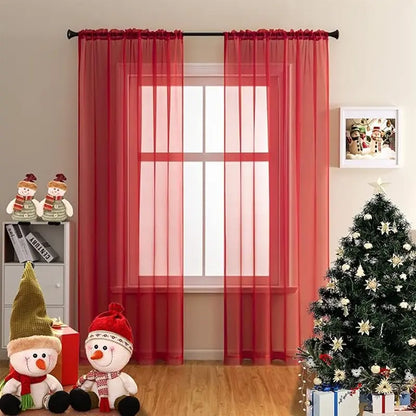 Sheer Curtains for Soft Light Filtering - 2 Rod Pocket Panels in Natural Style for Any Room