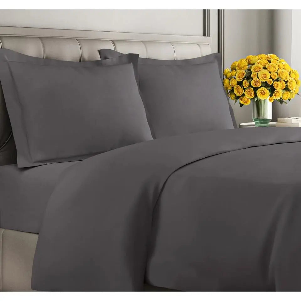 Double-Brushed Duvet Cover Set | Hidden Zipper & Corner Ties, Pillow Shams Included | 18 Colours, Twin to King