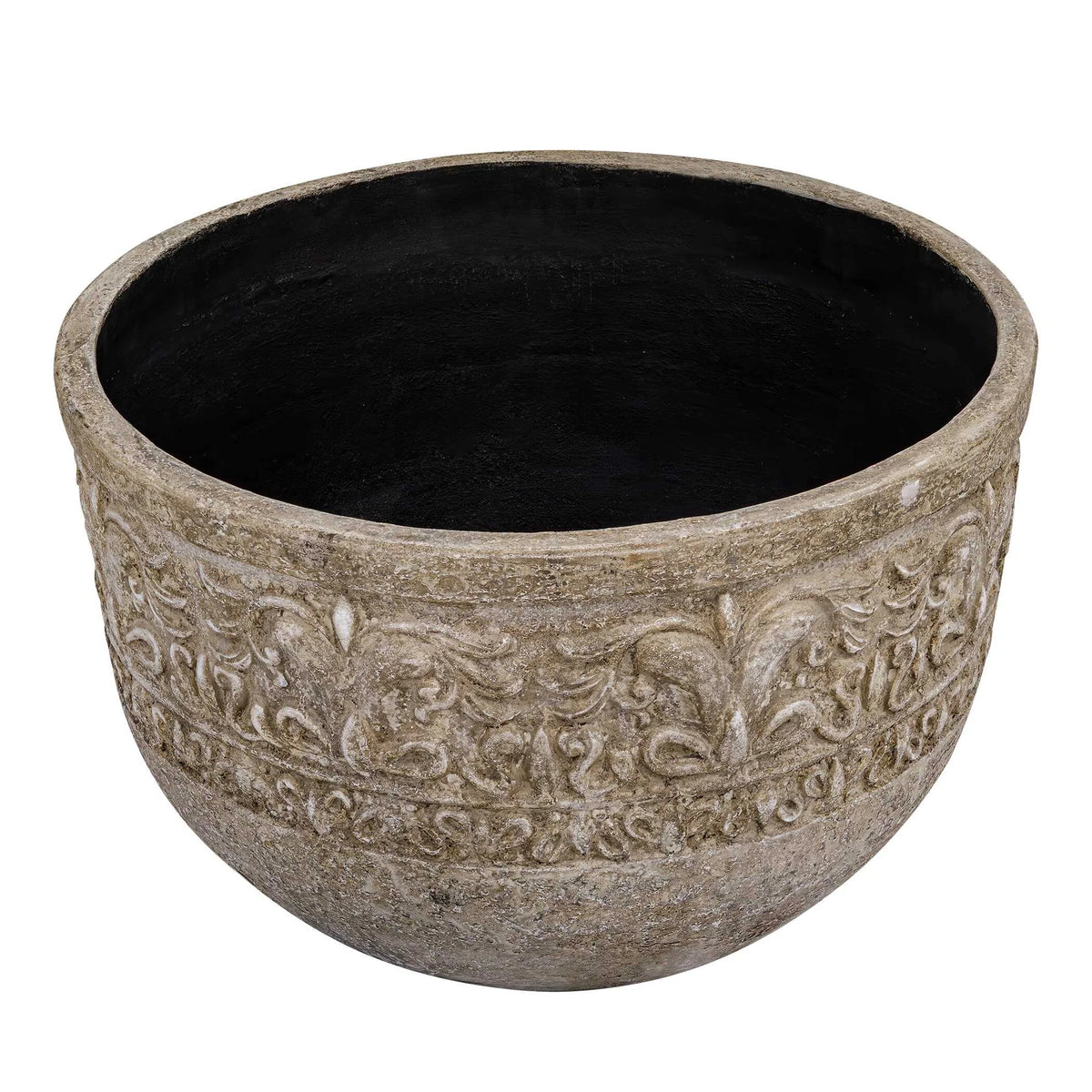 Indoor-Outdoor Scroll Stone Planter