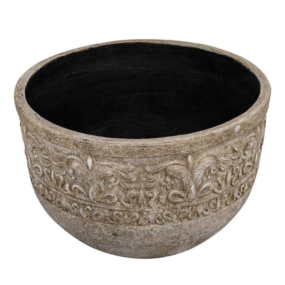 Indoor-Outdoor Scroll Stone Planter