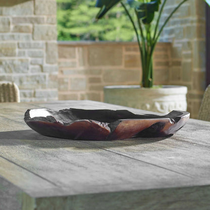 Live-Edge Teak Round Bowl