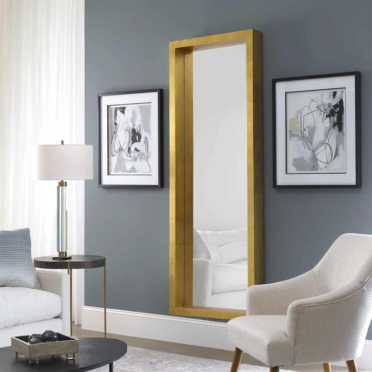 Gold Leaner Mirror