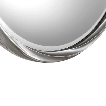 Twisted Silver Leaf Round Mirror