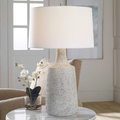 Mottled Gray Ceramic Table Lamp