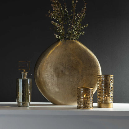 Ribbed Gold Vase