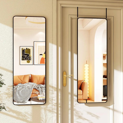Elevate Your Space with the BEAUTYPEAK 48'' X 14'' Full Length Wall Mirror – Glamorous Aluminum Frame with Leather Cord for Stylish Home Decor
