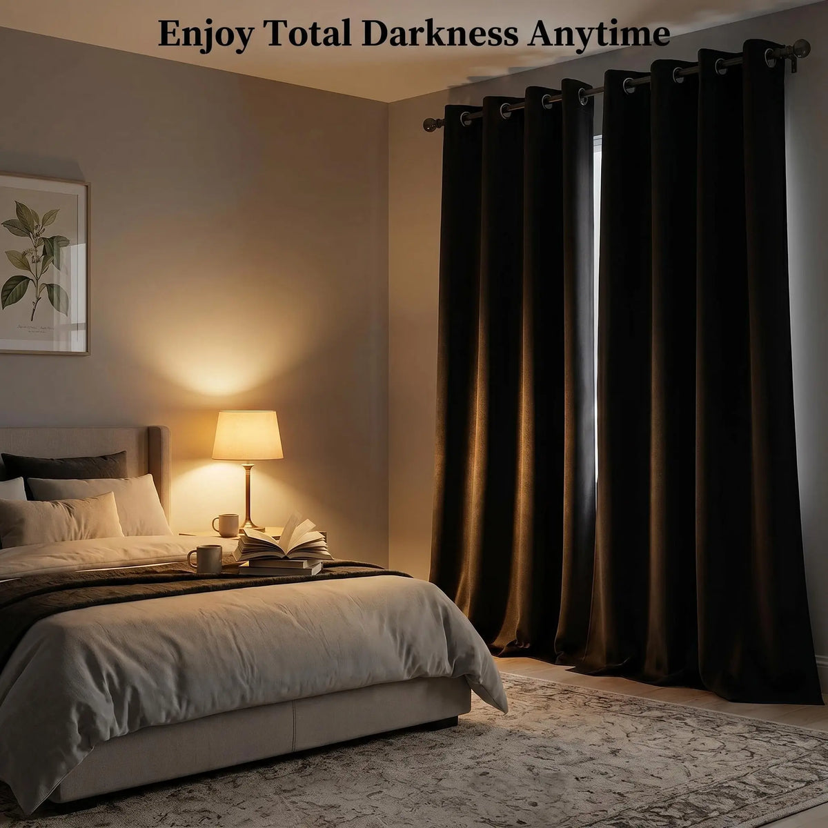 2-Panel 52"x84" Grommet Blackout Curtains - Thermal Insulated, Noise Reducing Drapes for Comfort in Your Bedroom or Living Room