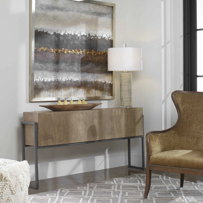 Layered Veneer Console Table