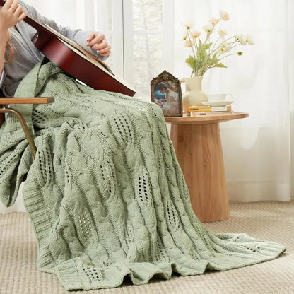 Amélie Home Cable Knitted, Chenille Chunky Knit Throw Blanket, 50 X 60 - Nwt