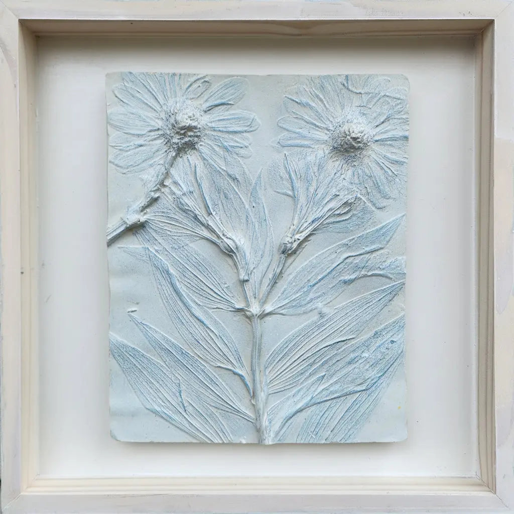 Peruvian Lily & Daisies Plaster Wall Art – A Breath of Fresh Garden Air for Your Home